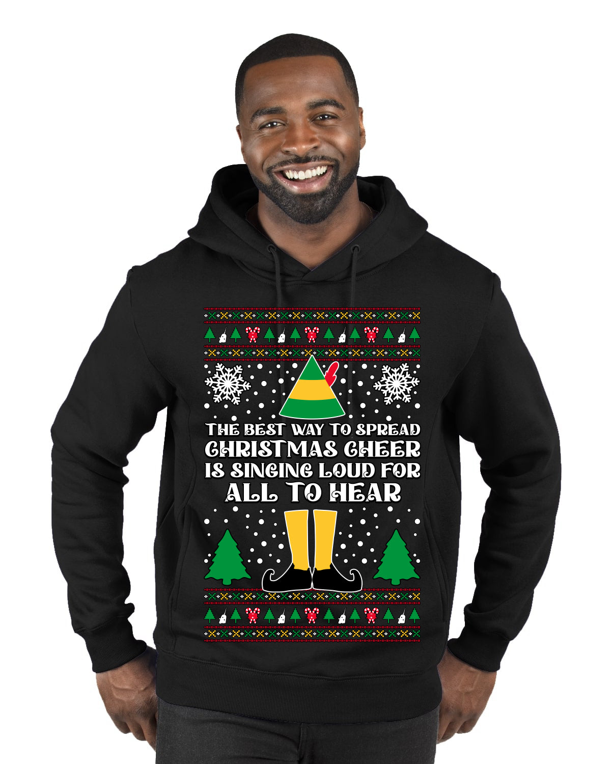 Spread Christmas Cheer Sing Loud For All To Hear Ugly Christmas Sweater Premium Graphic Hoodie Sweatshirt