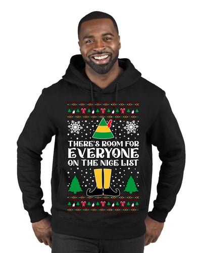 Room For Everyone On The Nice List Christmas Movie Quote  Ugly Christmas Sweater Premium Graphic Hoodie Sweatshirt