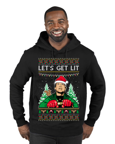 Let's Get Lit Clark Vacation Ugly Christmas Sweater Premium Graphic Hoodie Sweatshirt