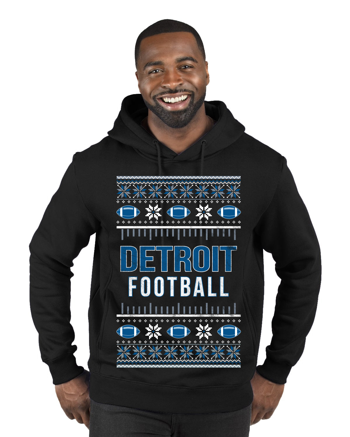 City of Detroit DET American Football Fantasy Fan Ugly Christmas Sweater Unisex Crewneck Sweatshirt