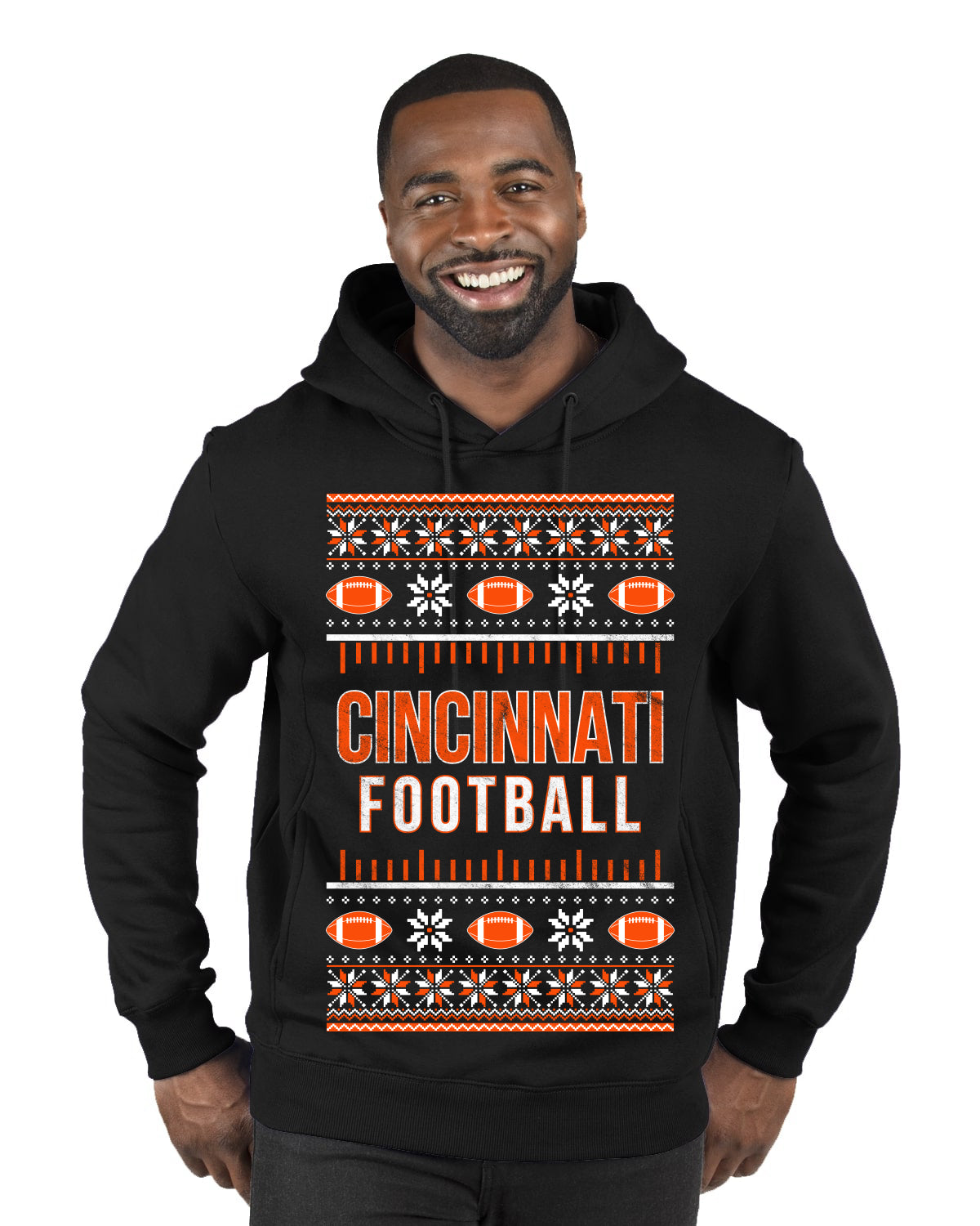 City of Cincinnati CIN American Football Fantasy Fan Ugly Christmas Sweater Unisex Crewneck Sweatshirt