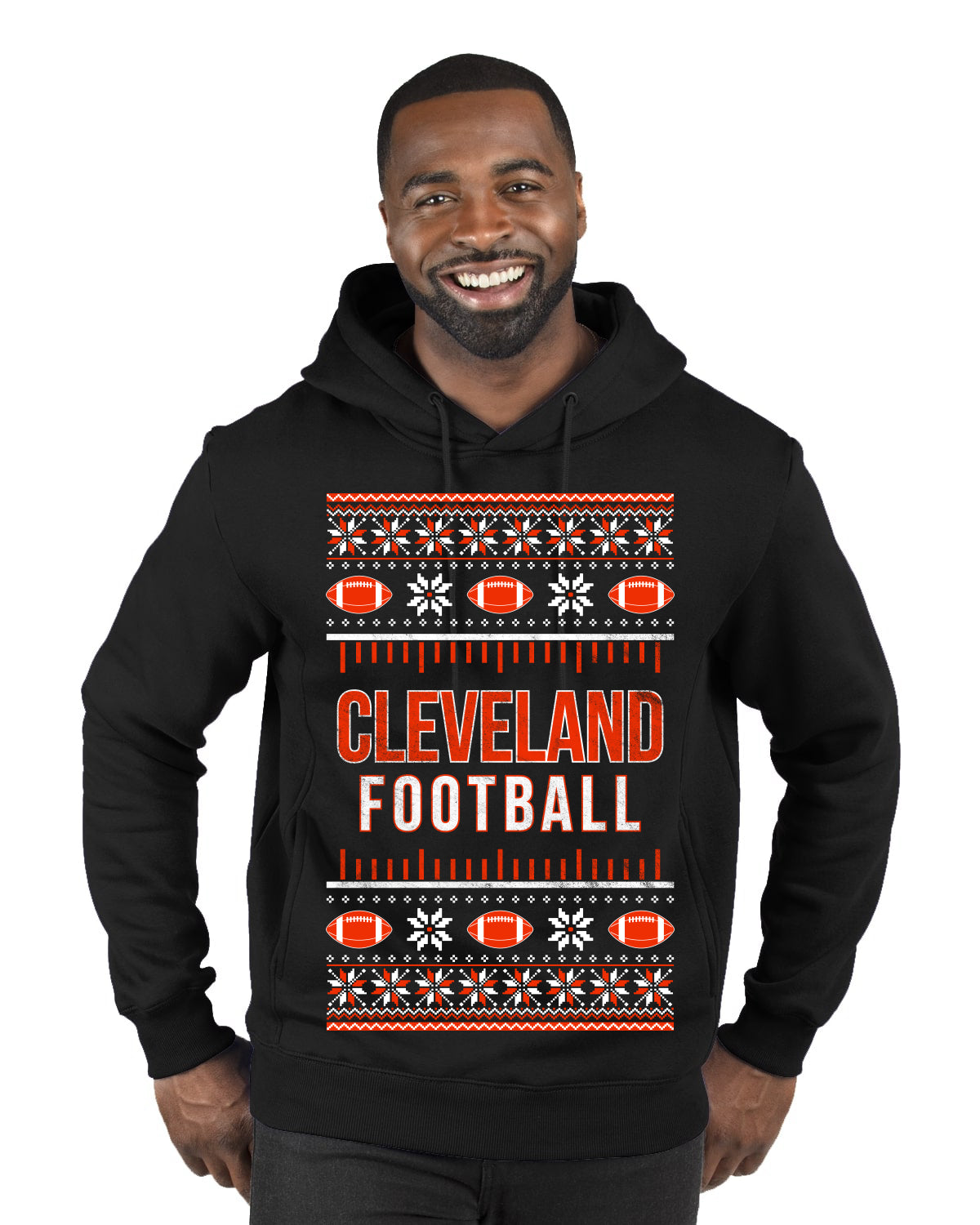 City of Cleveland CLE American Football Fantasy Fan Ugly Christmas Sweater Unisex Crewneck Sweatshirt