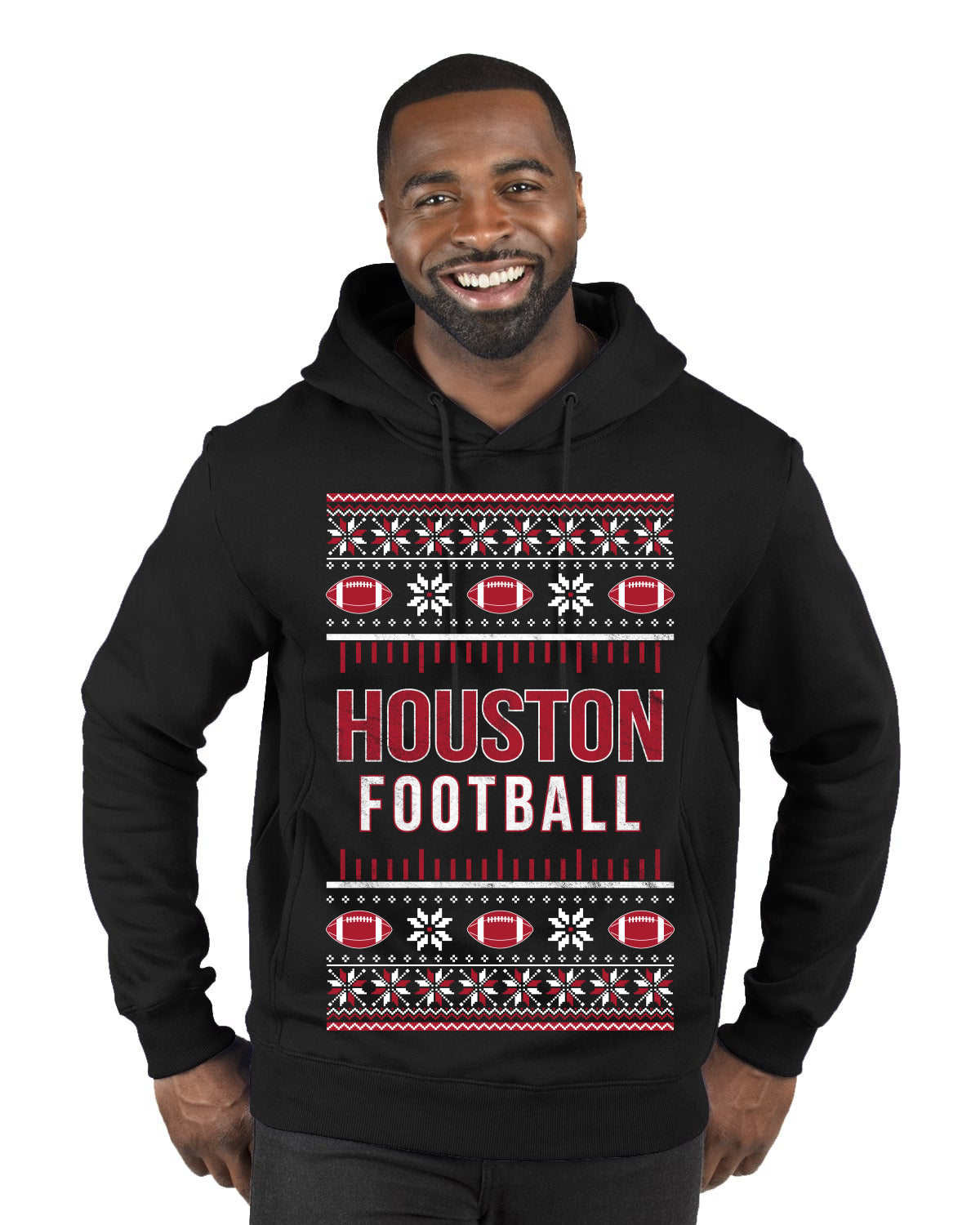 City of Houston HOU American Football Fantasy Fan Ugly Christmas Sweater Unisex Crewneck Sweatshirt