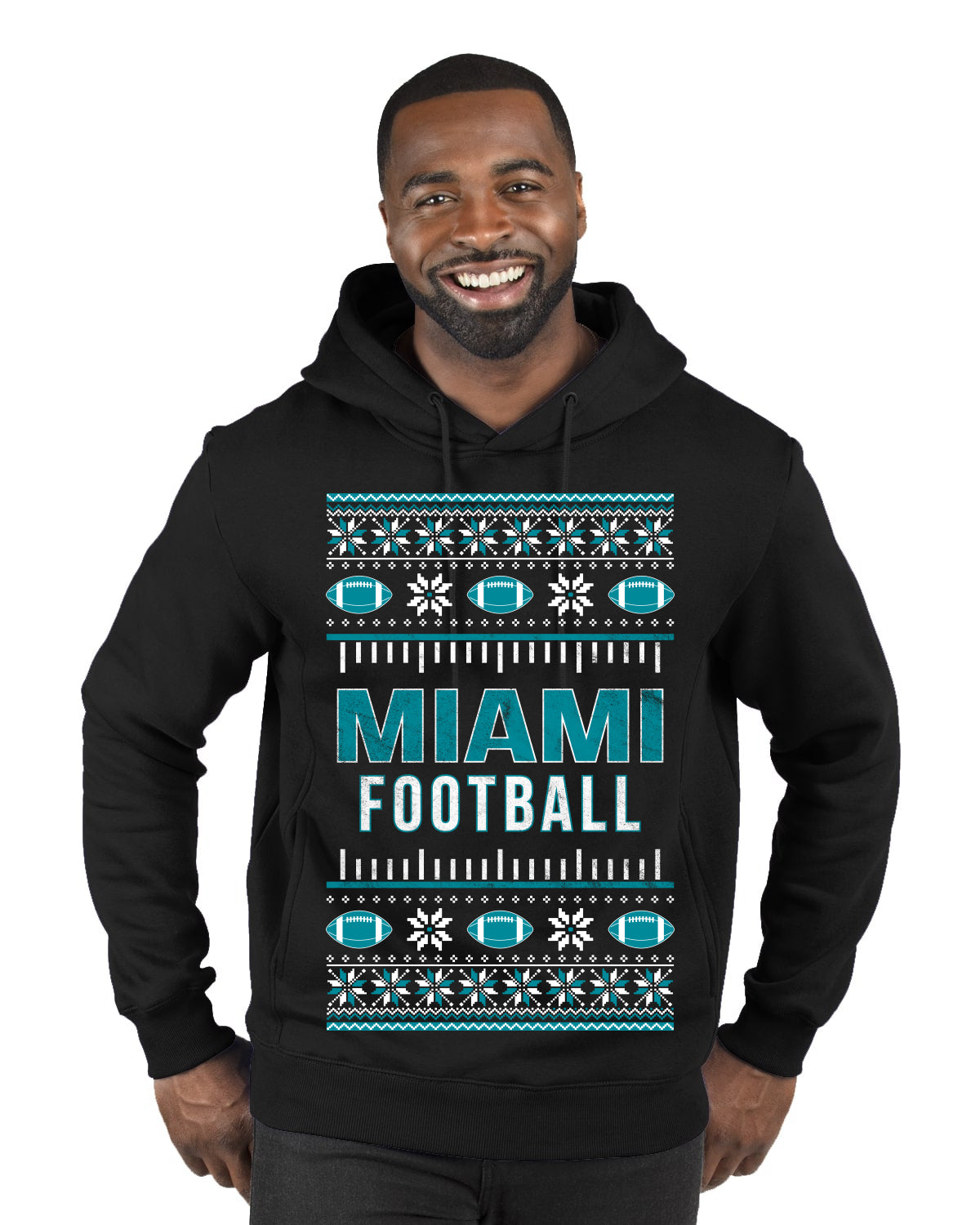 City of Miami MIA American Football Fantasy Fan Ugly Christmas Sweater Unisex Crewneck Sweatshirt