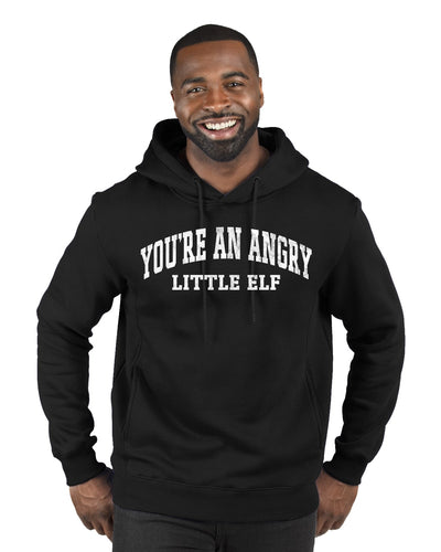 Vintage Movie Quote You're An Angry Little Elf Christmas Premium Graphic Hoodie Sweatshirt