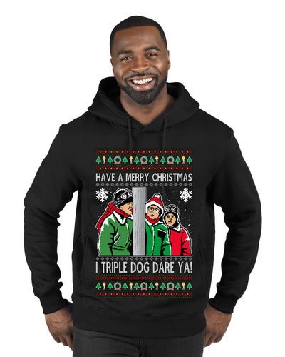 I Triple Dog Dare Ya Merry Story Ugly Christmas Sweater Premium Graphic Hoodie Sweatshirt