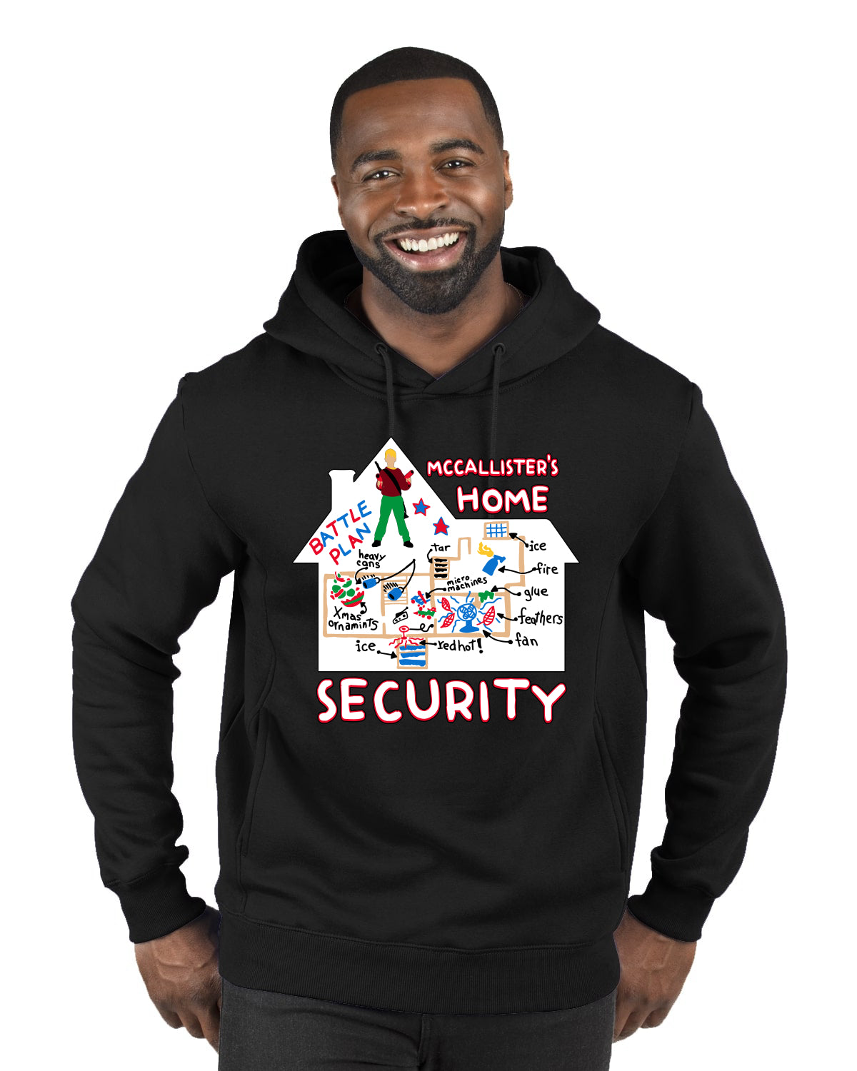 McCallister's Home Security Battle Plans Alone Christmas Premium Graphic Hoodie Sweatshirt