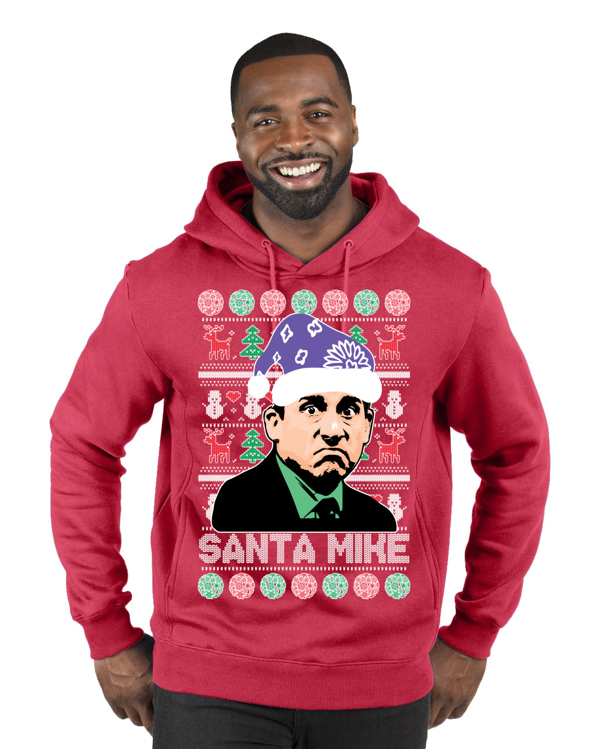 Santa Mike Michael Scott The Office Ugly Christmas Sweater Premium Graphic Hoodie Sweatshirt
