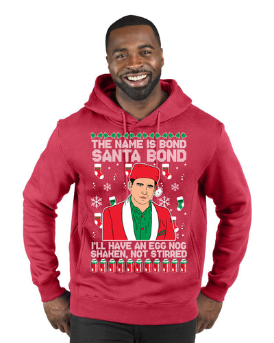Michael Scott The Name is Bond Santa Bond Ugly Christmas Sweater Premium Graphic Hoodie Sweatshirt