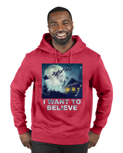 I Want To Believe  Merry Christmas Premium Graphic Hoodie Sweatshirt