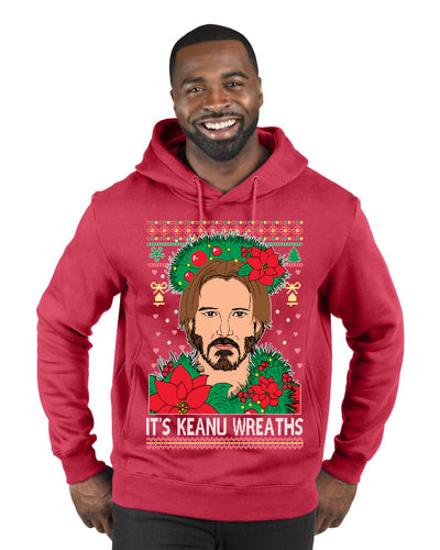 It's Keanu Wreaths Ugly Christmas Sweater Premium Graphic Hoodie Sweatshirt