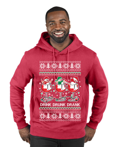Holiday Spirits Drink Drank Drunk Snowmen Ugly Christmas Sweater Premium Graphic Hoodie Sweatshirt