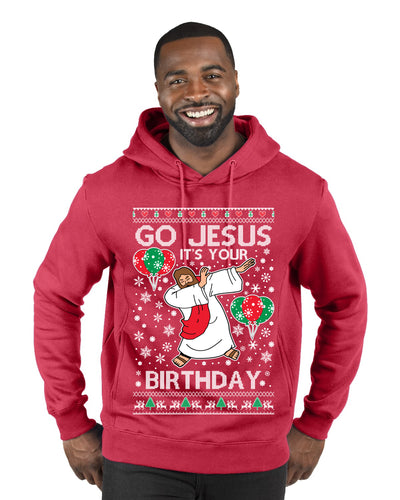 Go Jesus It's Your Birthday Ugly Christmas Sweater Premium Graphic Hoodie Sweatshirt