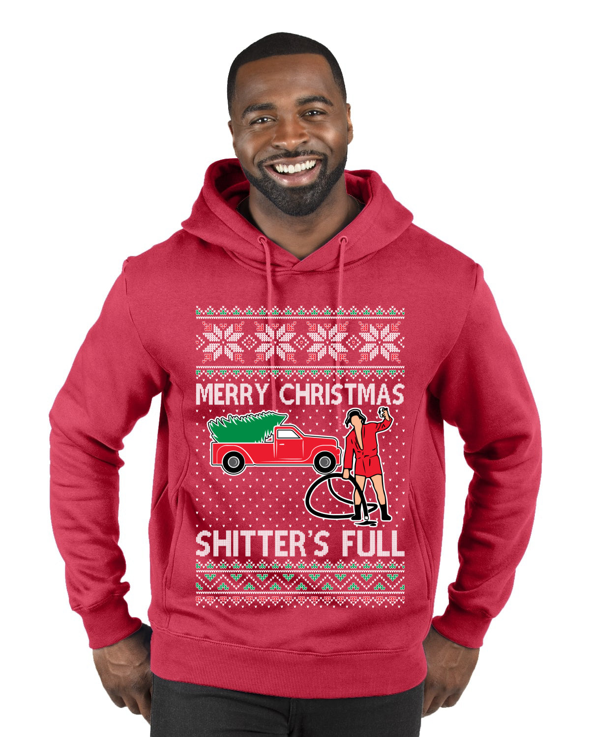 Cousin Eddie Merry Christmas Shitter's Full Ugly Christmas Sweater Premium Graphic Hoodie Sweatshirt