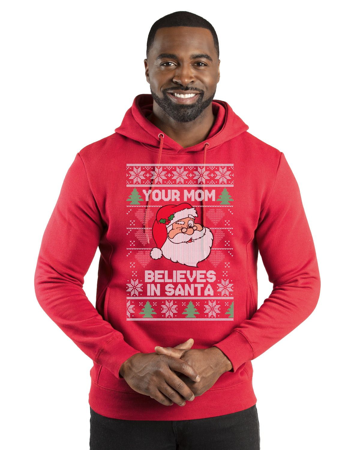 Your Mom Believes in Santa Christmas Premium Graphic Hoodie Sweatshirt