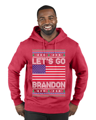 Let's Go Brandon Xmas Merry Ugly Christmas Sweater Premium Graphic Hoodie Sweatshirt