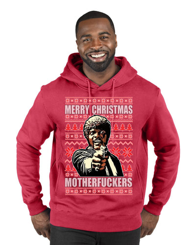 Merry Christmas Motherfuckers  Merry Ugly Christmas Sweater Premium Graphic Hoodie Sweatshirt