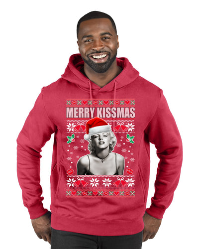 Merry Kissmas  Merry Ugly Christmas Sweater Premium Graphic Hoodie Sweatshirt