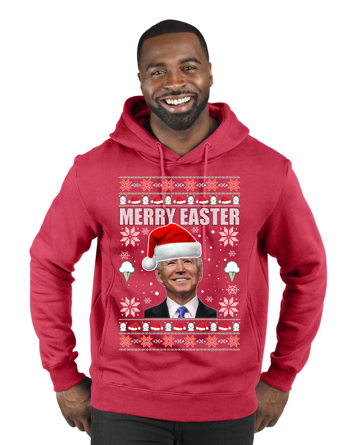 Merry Easter  Merry Ugly Christmas Sweater Premium Graphic Hoodie Sweatshirt