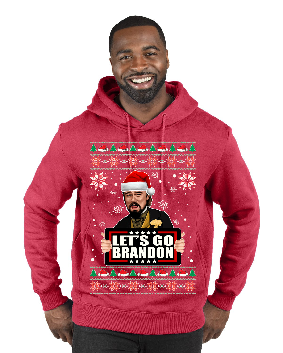 Let's Go Brandon Leo Laughing Meme  Merry Ugly Christmas Sweater Premium Graphic Hoodie Sweatshirt