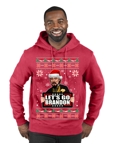 Let's Go Brandon Leo Laughing Meme  Merry Ugly Christmas Sweater Premium Graphic Hoodie Sweatshirt
