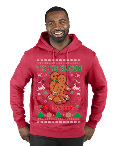 Tis' The Season To Be Naughty  Merry Ugly Christmas Sweater Premium Graphic Hoodie Sweatshirt