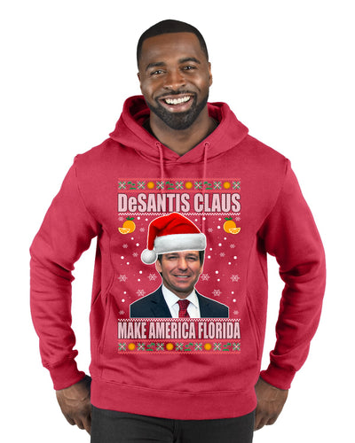 DeSantis Claus Merry Ugly Christmas Sweater Premium Graphic Hoodie Sweatshirt