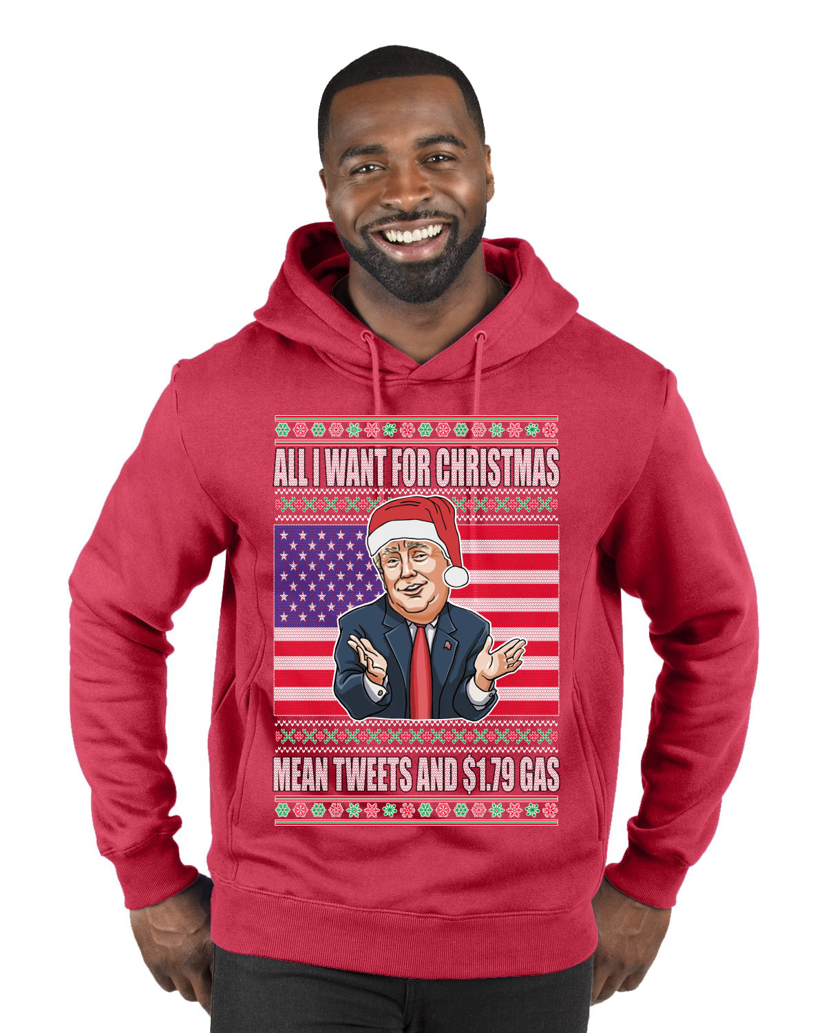 Mean Tweets and $1.79 Gas Merry Ugly Christmas Sweater Premium Graphic Hoodie Sweatshirt