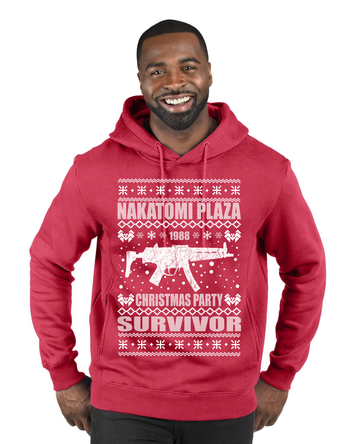 Nakatomi Plaza Christmas Party Survivor 1988 Merry Ugly Christmas Sweater Premium Graphic Hoodie Sweatshirt
