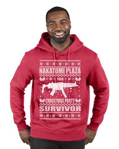 Nakatomi Plaza Christmas Party Survivor 1988 Merry Ugly Christmas Sweater Premium Graphic Hoodie Sweatshirt