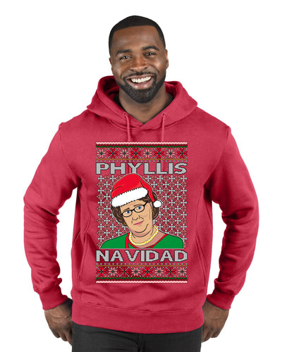 Office Phyllis Navidad Happy Holiday Ugly Christmas Sweater Premium Graphic Hoodie Sweatshirt