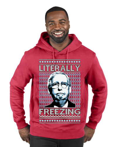Literally Freezing McConnell Senator  Ugly Christmas Sweater Premium Graphic Hoodie Sweatshirt