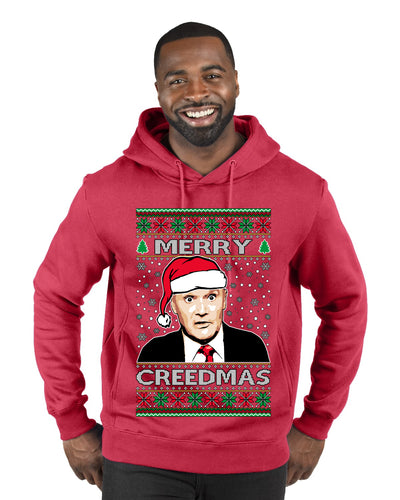 Merry Creedmas Office Humor TV  Ugly Christmas Sweater Premium Graphic Hoodie Sweatshirt