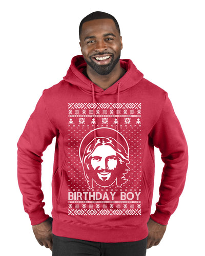 Birthday Boy Jesus Christ Ugly Christmas Sweater Premium Graphic Hoodie Sweatshirt