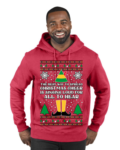Spread Christmas Cheer Sing Loud For All To Hear Ugly Christmas Sweater Premium Graphic Hoodie Sweatshirt