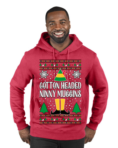 Cotton Headed Muggins Christmas Movie Quote  Ugly Christmas Sweater Premium Graphic Hoodie Sweatshirt