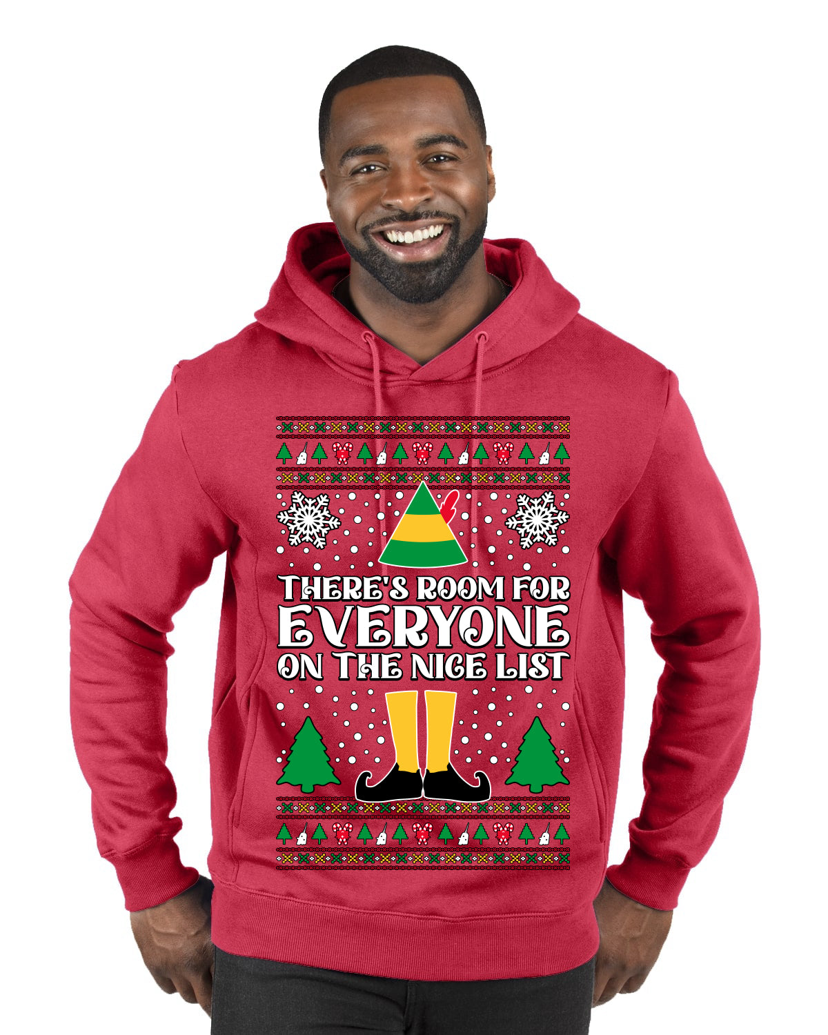 Room For Everyone On The Nice List Christmas Movie Quote  Ugly Christmas Sweater Premium Graphic Hoodie Sweatshirt
