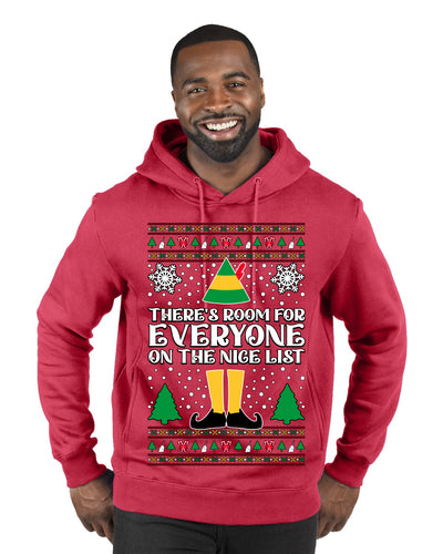 Room For Everyone On The Nice List Christmas Movie Quote  Ugly Christmas Sweater Premium Graphic Hoodie Sweatshirt