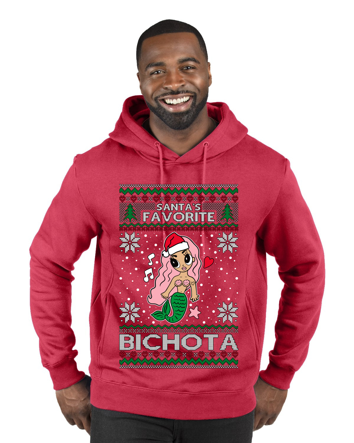 Christmas Karol Santa's Favorite Bichota Ugly Christmas Sweater Premium Graphic Hoodie Sweatshirt