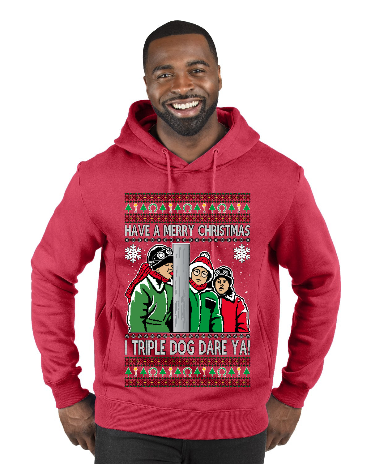 I Triple Dog Dare Ya Merry Story Ugly Christmas Sweater Premium Graphic Hoodie Sweatshirt