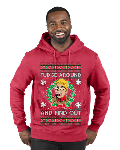 Fudge Around And Find Out Story Ugly Christmas Sweater Premium Graphic Hoodie Sweatshirt