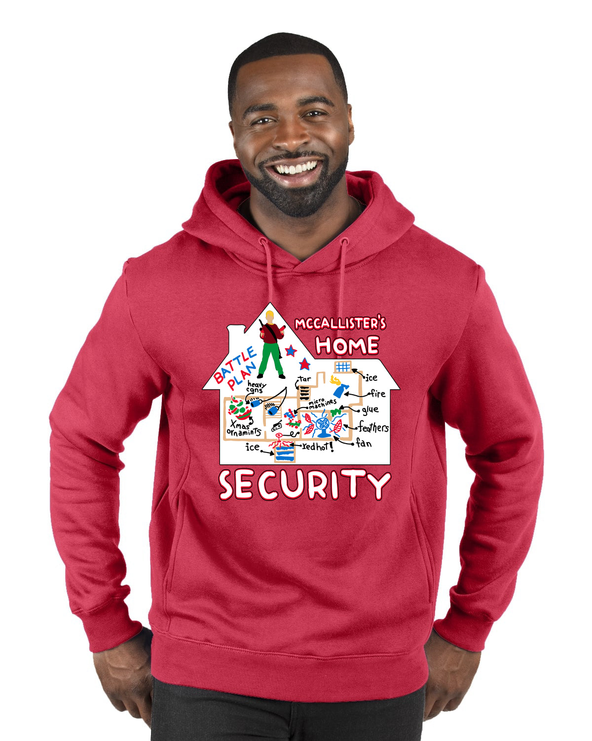 McCallister's Home Security Battle Plans Alone Christmas Premium Graphic Hoodie Sweatshirt