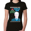Mistle Joe Shut Up And Kiss Me Man Biden Ugly Christmas Sweater Womens Slim Fit Junior Tee