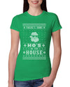 Theres Some Hos in the House Santa Ugly Christmas Sweater Womens Slim Fit Junior Tee