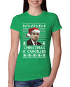 Christmas Is Cancelled Michael Scott Office Ugly Christmas Sweater Womens Slim Fit Junior Tee