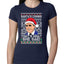Santas Coming That's What She Said Michael Scott Ugly Christmas Sweater Womens Slim Fit Junior Tee