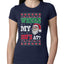 Where my Hos At Santa Funny Ugly Christmas Sweater Womens Slim Fit Junior Tee