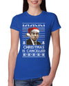 Christmas Is Cancelled Michael Scott Office Ugly Christmas Sweater Womens Slim Fit Junior Tee