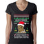 Lisp Believe In Thomthin Thacrifithing Everythin Ugly Christmas Sweater Womens Junior Fit V-Neck Tee