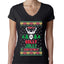Have A Holly Jolly Christmas Ugly Christmas Sweater Womens Junior Fit V-Neck Tee